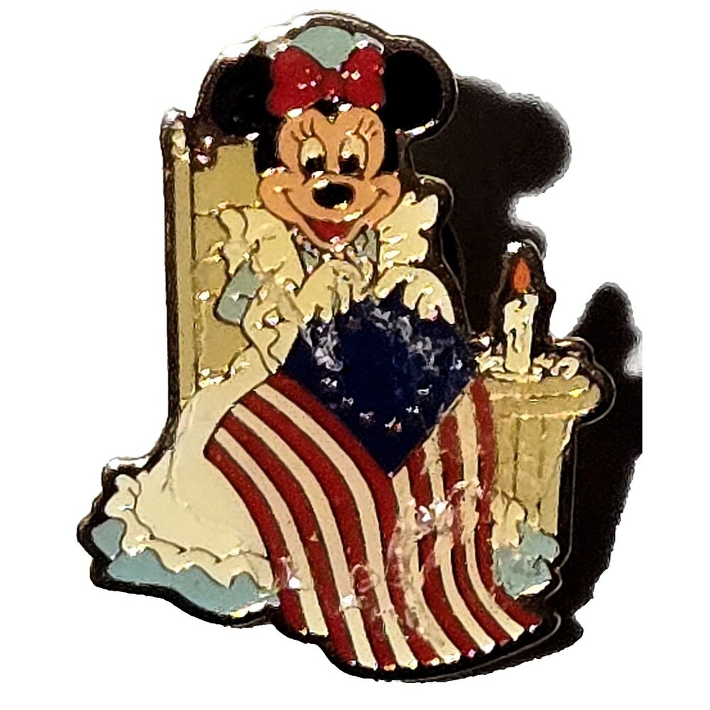 VTG Disney Pin Minnie Mouse Betsy Ross Eastman Kodak Patriotic Series 1989 Flag